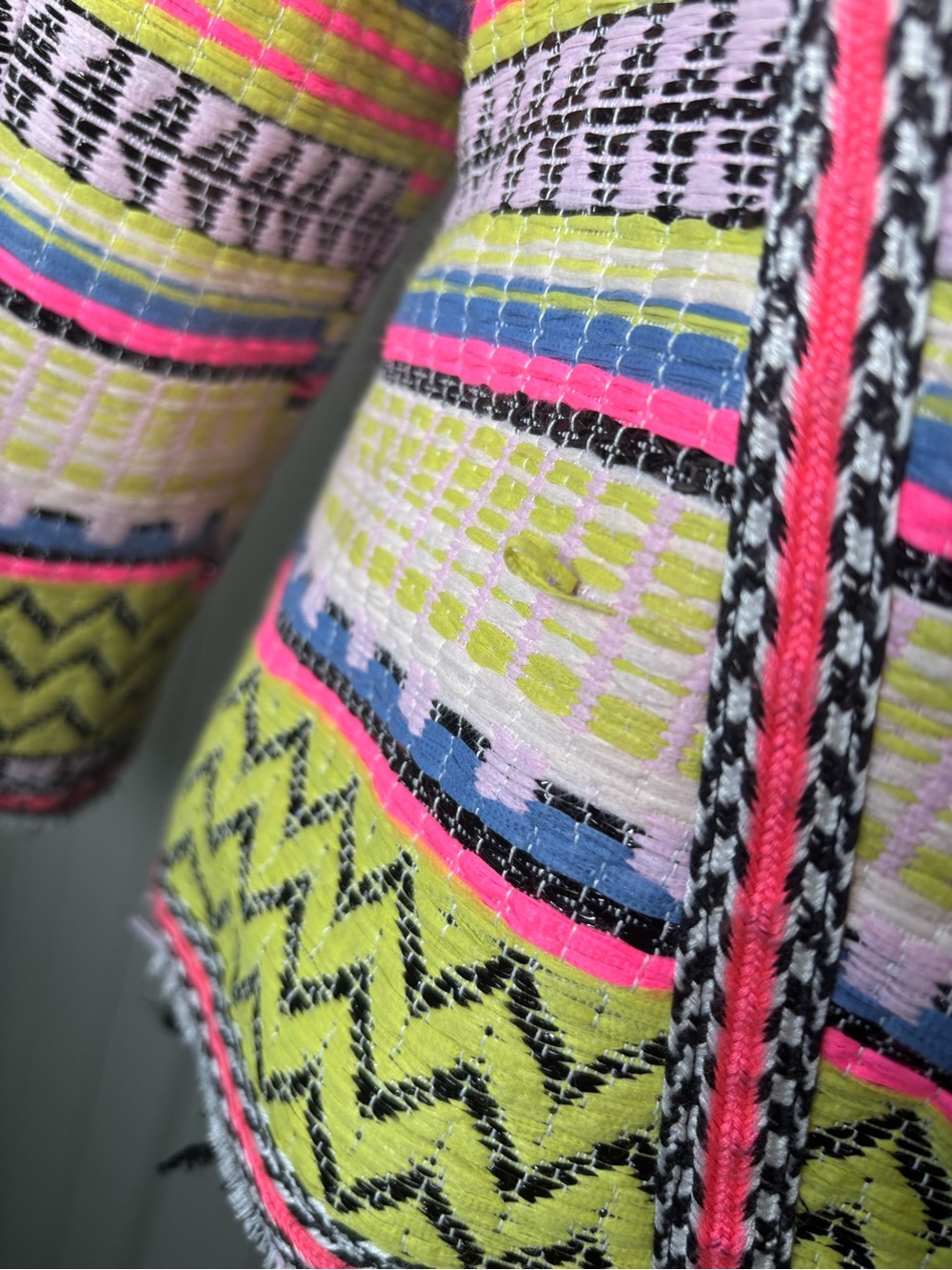 Milly Neon Aztec Tweed Zipper Jacket, Size 2 - Picture 11 of 16